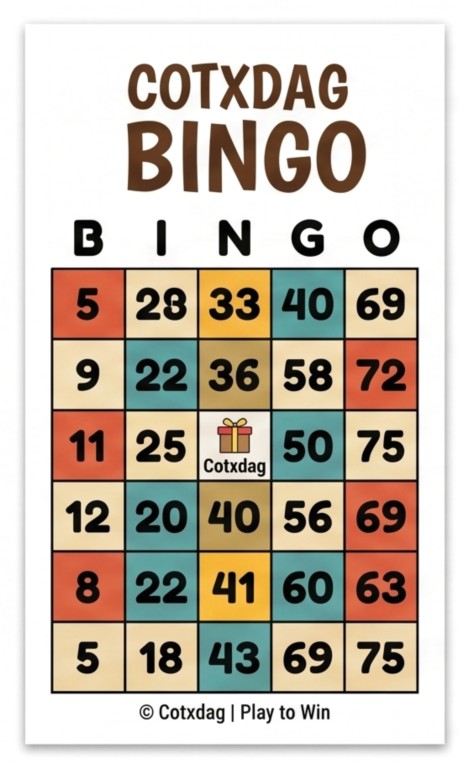 COTXDAG Classic Bingo Game Card - Colorful Party Play Sheet