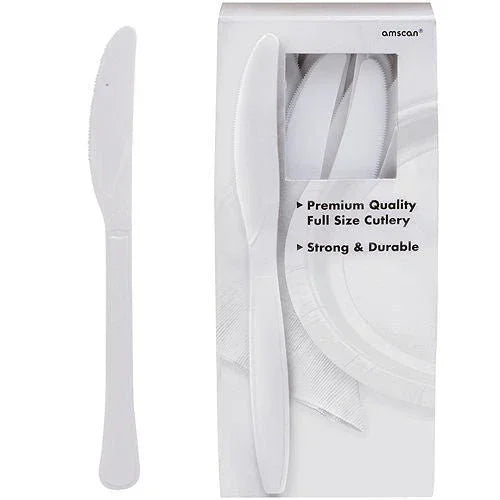 COTXDAG White Plastic Knives - 20ct