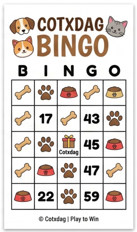 COTXDAG Pet Bingo Game Card - Dog Cat Party Activity Sheet