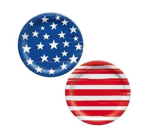 COTXDAG Painted Patriotic Dessert Plates 7" - 50ct